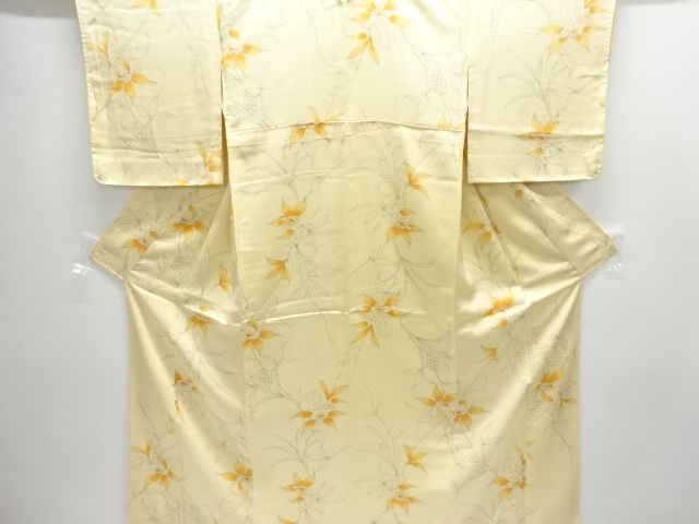 草花模様小紋着物